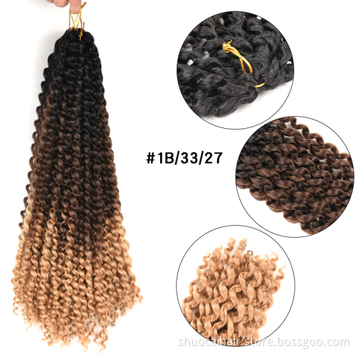 Passion Twist Hair Ombre Blonde Bohemian Water Wave Crochet Hair for Black Women Synthetic Braiding Hair Extension